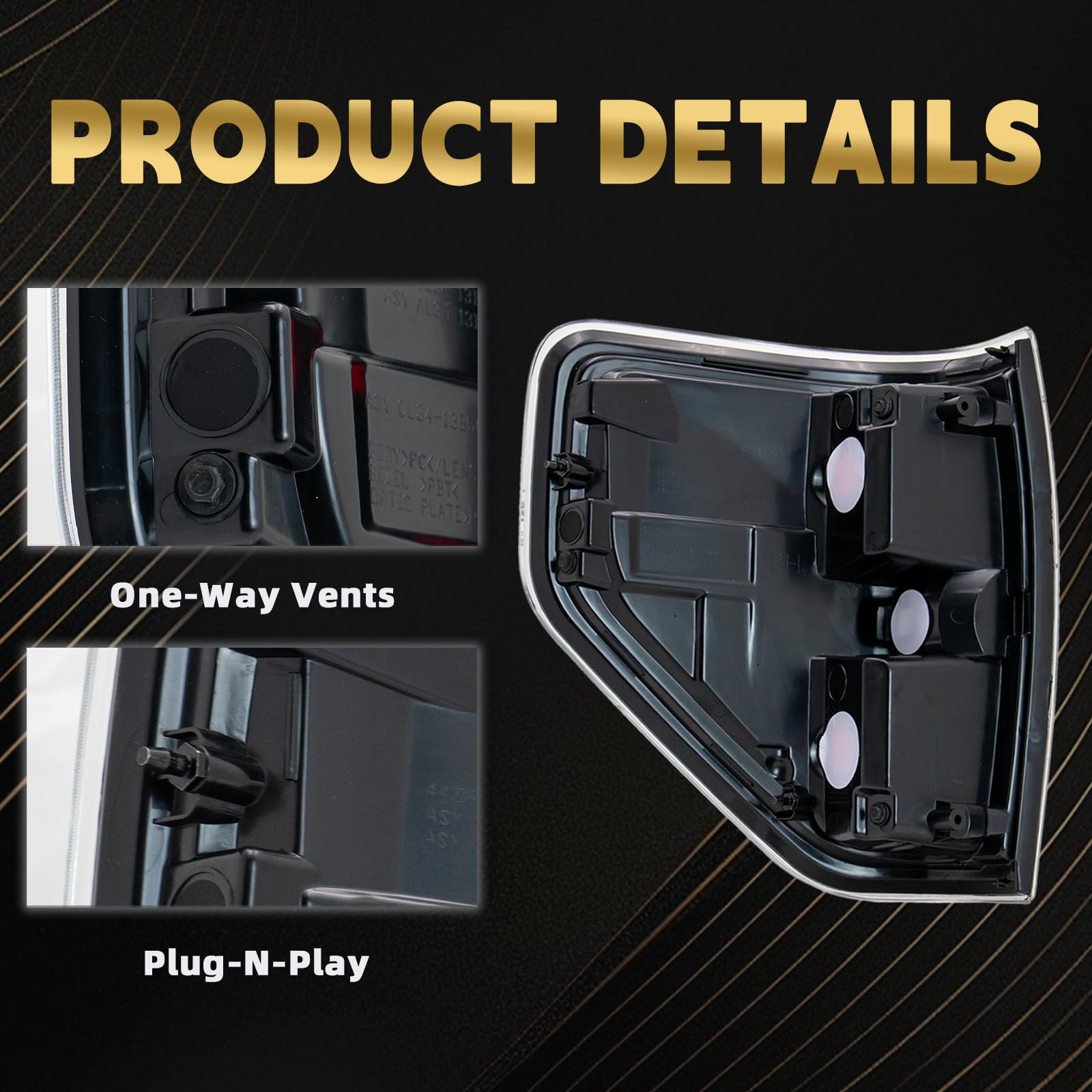 VPIMOZO F-150 tail light with weatherproof seal for rain protection
