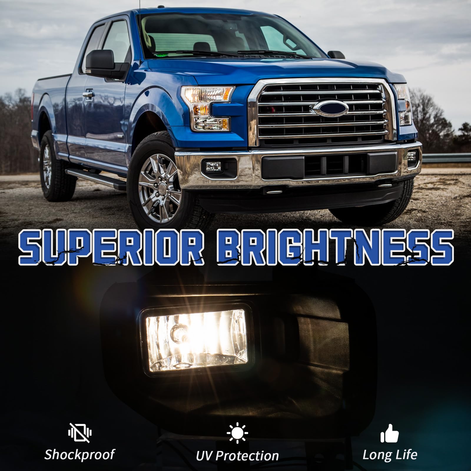 VPIMOZO fog lights illuminate rainy roads for safer, clearer driving.
