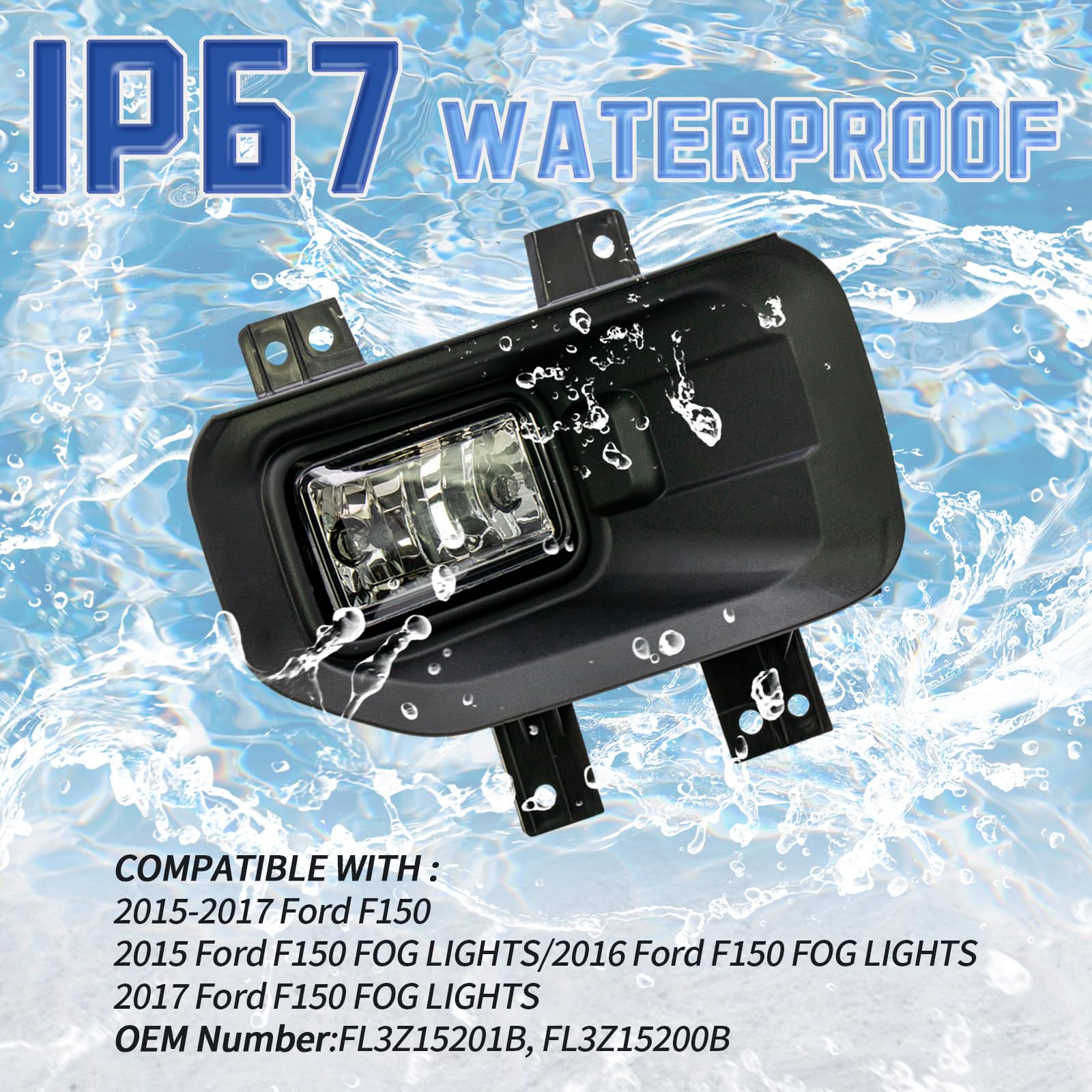 VPIMOZO fog light with bulbs included, ready for quick fit.