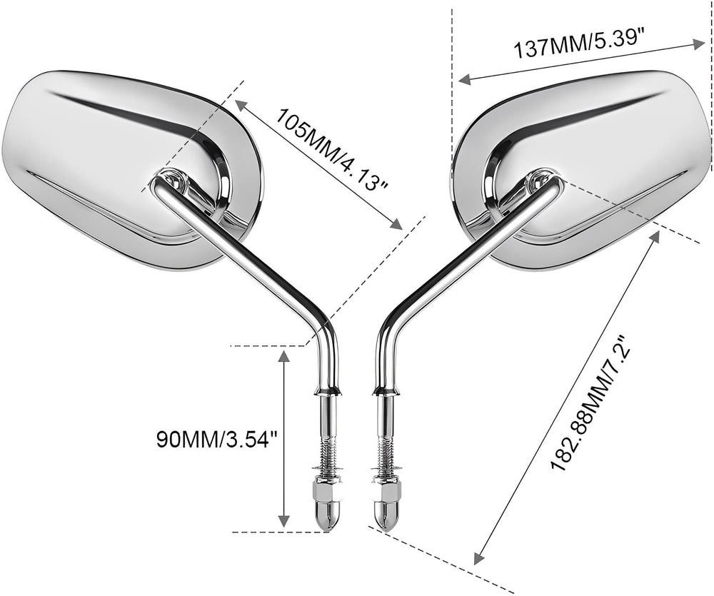 VPZMT 8mm threaded teardrop mirrors for Harley, quick upgrade for riders.