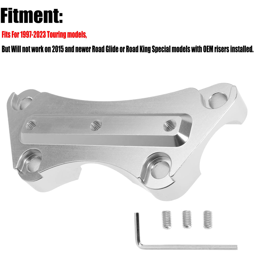 Top clamp mounted on a 1997-2025 Harley Touring, showcasing secure fit.