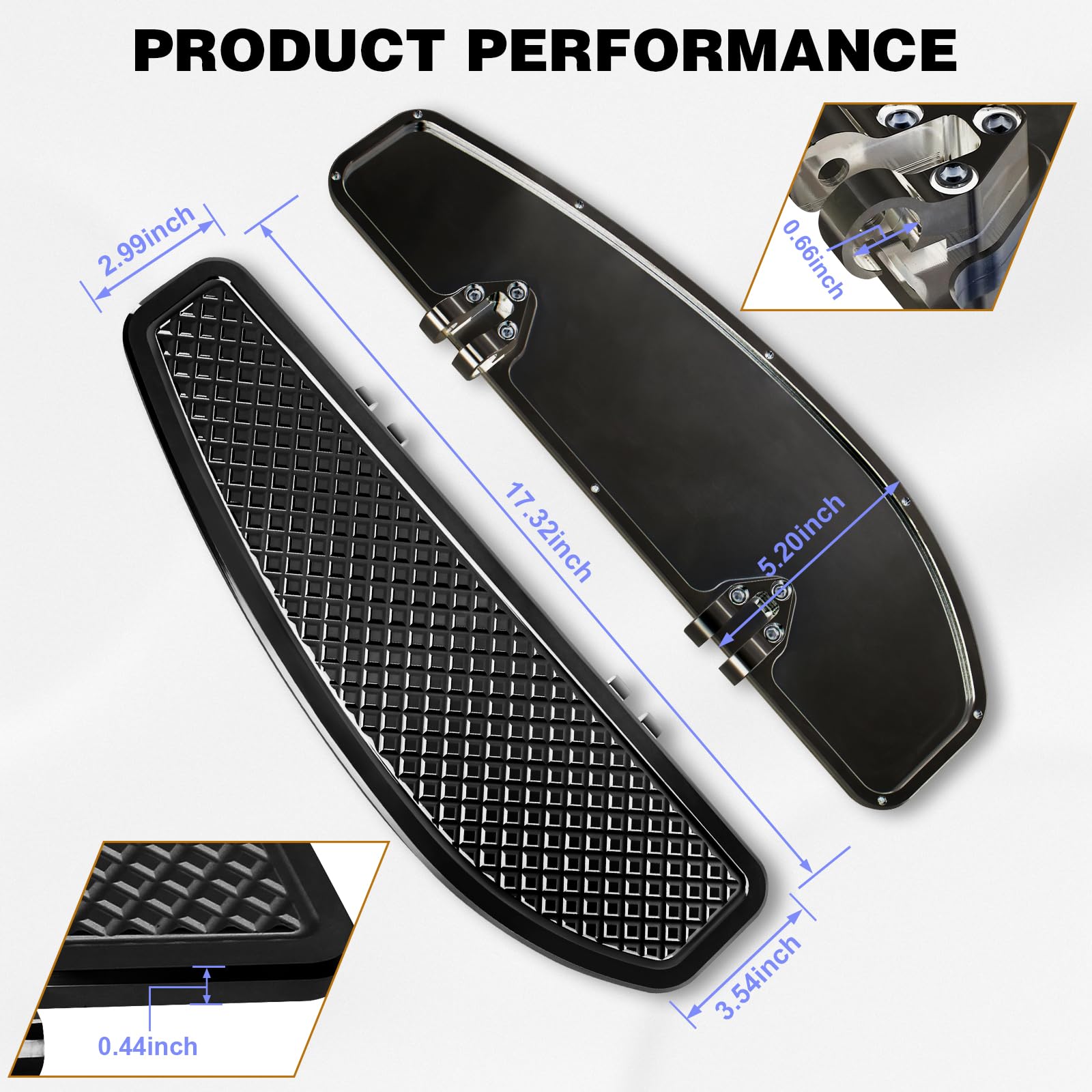 VPZMT packaging image showing a pair of front rider floorboards included