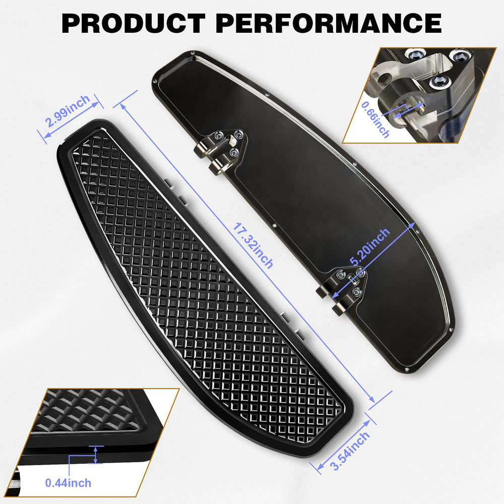 VPZMT packaging image showing a pair of front rider floorboards included