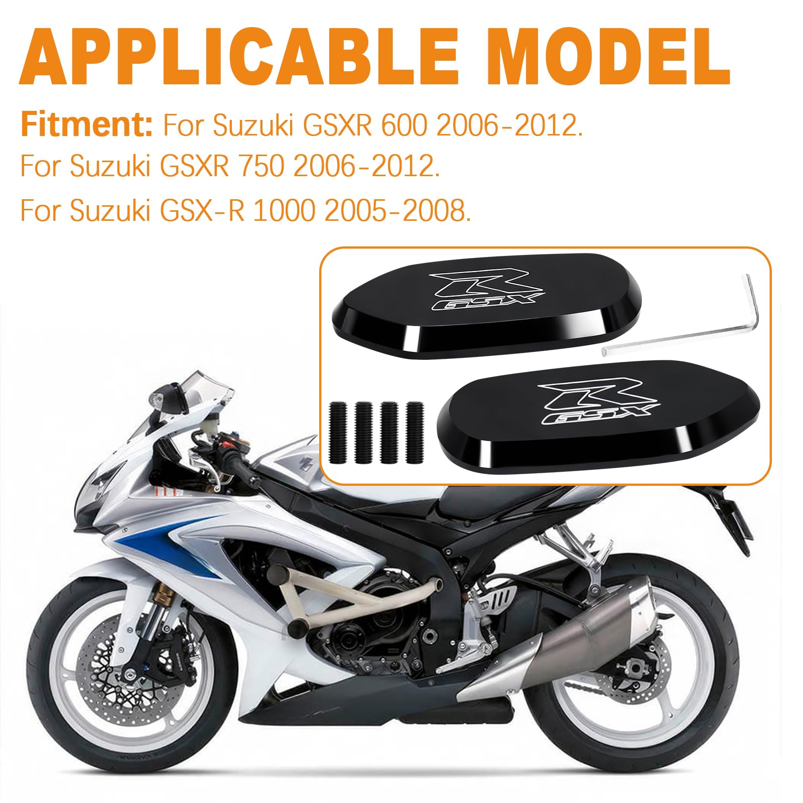VPZMT block-off plates for GSXR 1000, durable billet aluminum for lasting ride aesthetics.