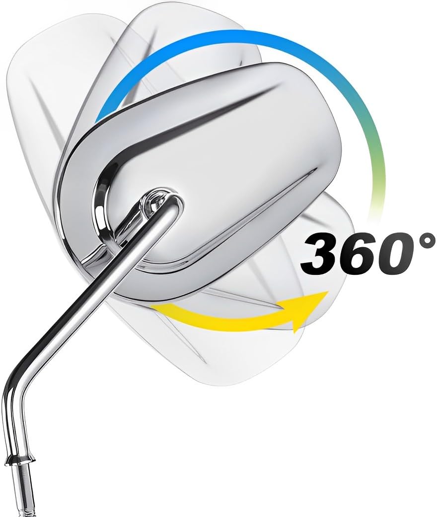 VPZMT Harley-Davidson chrome rearview mirrors pair, improves rear awareness during riding.