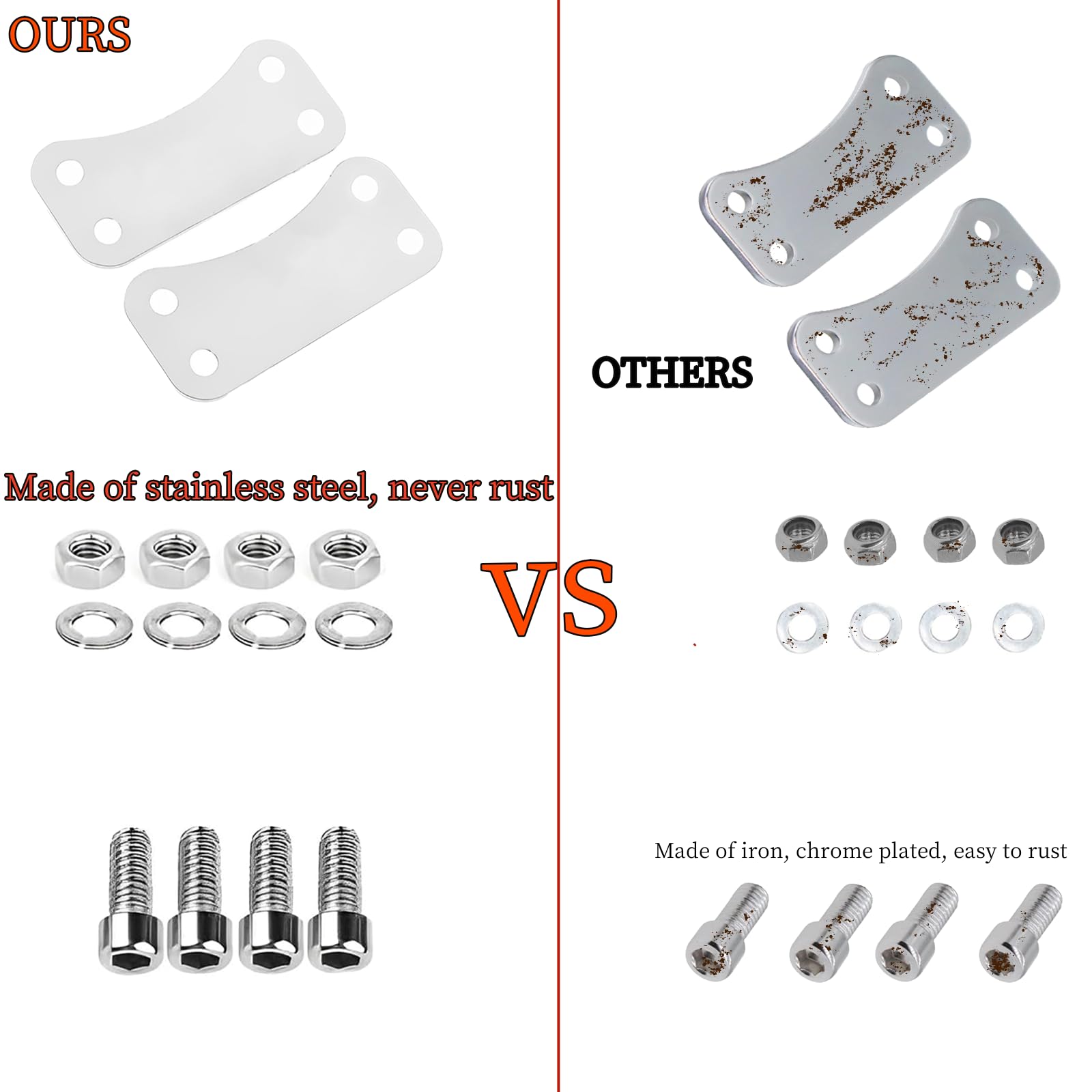 Harley Touring front fender lift brackets demonstrating upgraded stance on 21-inch wheel