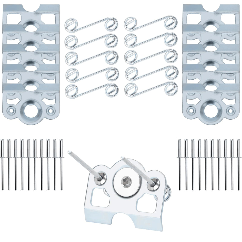 VPZMT kit contents including tabs, springs, and rivets for versatile use