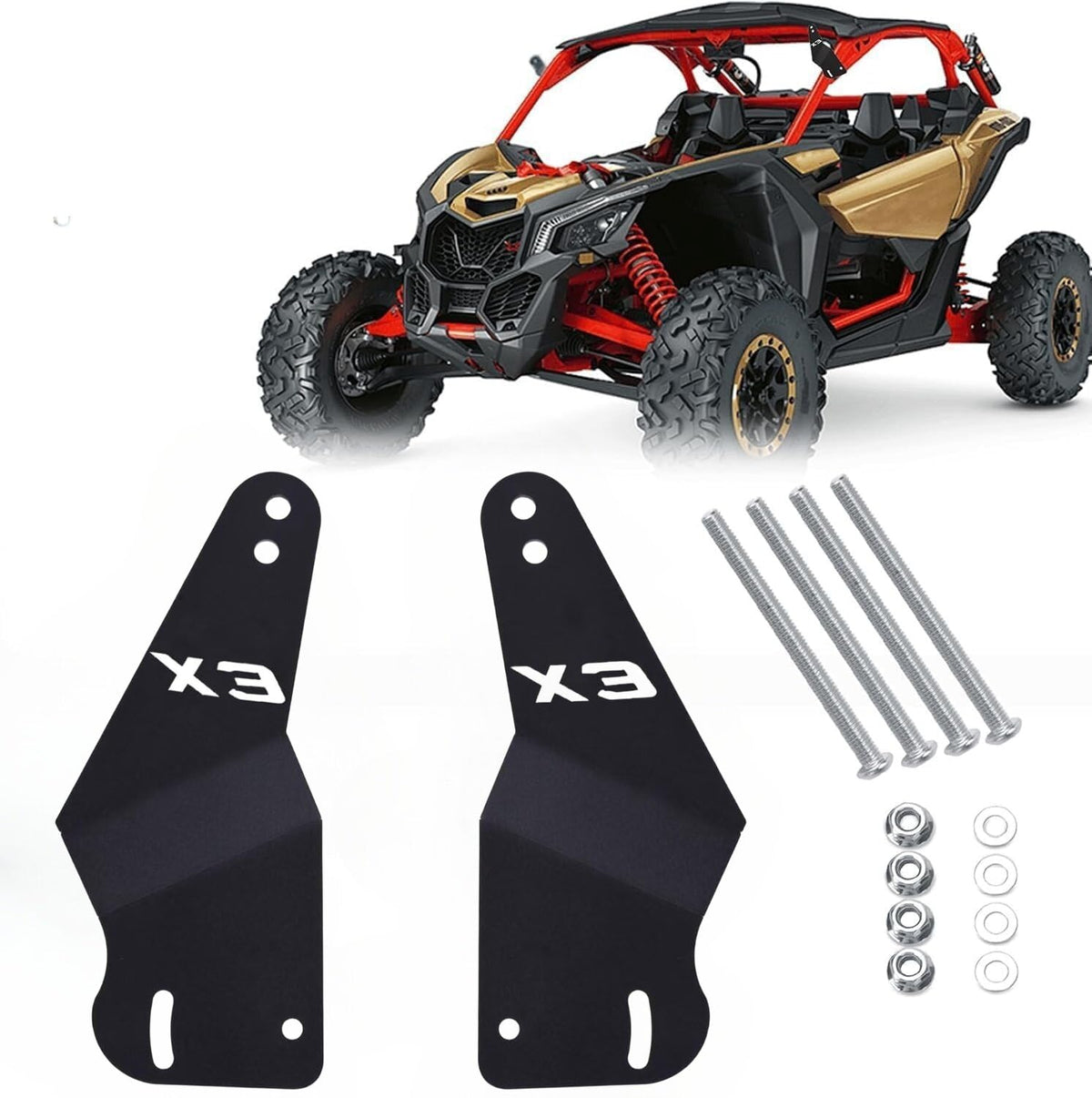 VPZMT Maverick X3 upper roof brackets for secure LED bar mounting