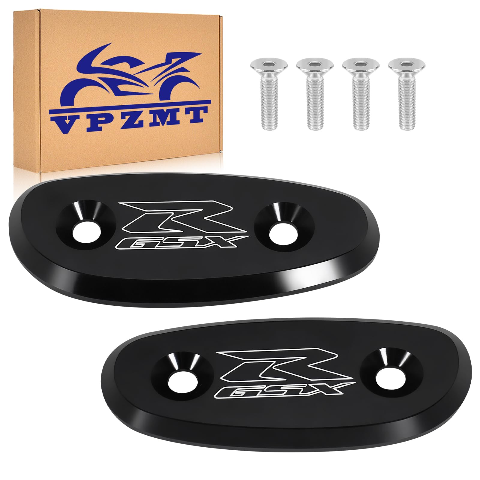 VPZMT mirror block-off base plate for Suzuki GSXR 600 offers secure fit and clean aesthetics