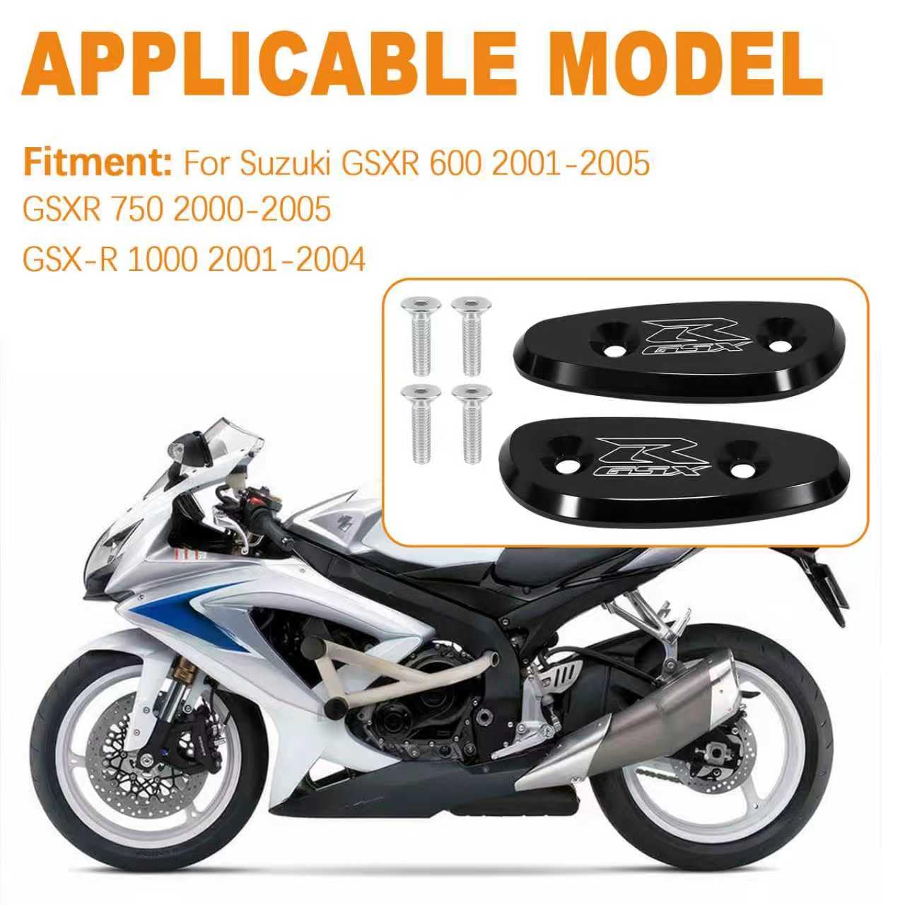 VPZMT mirror block-off base plate for Suzuki GSXR 750 enhances appearance and airflow
