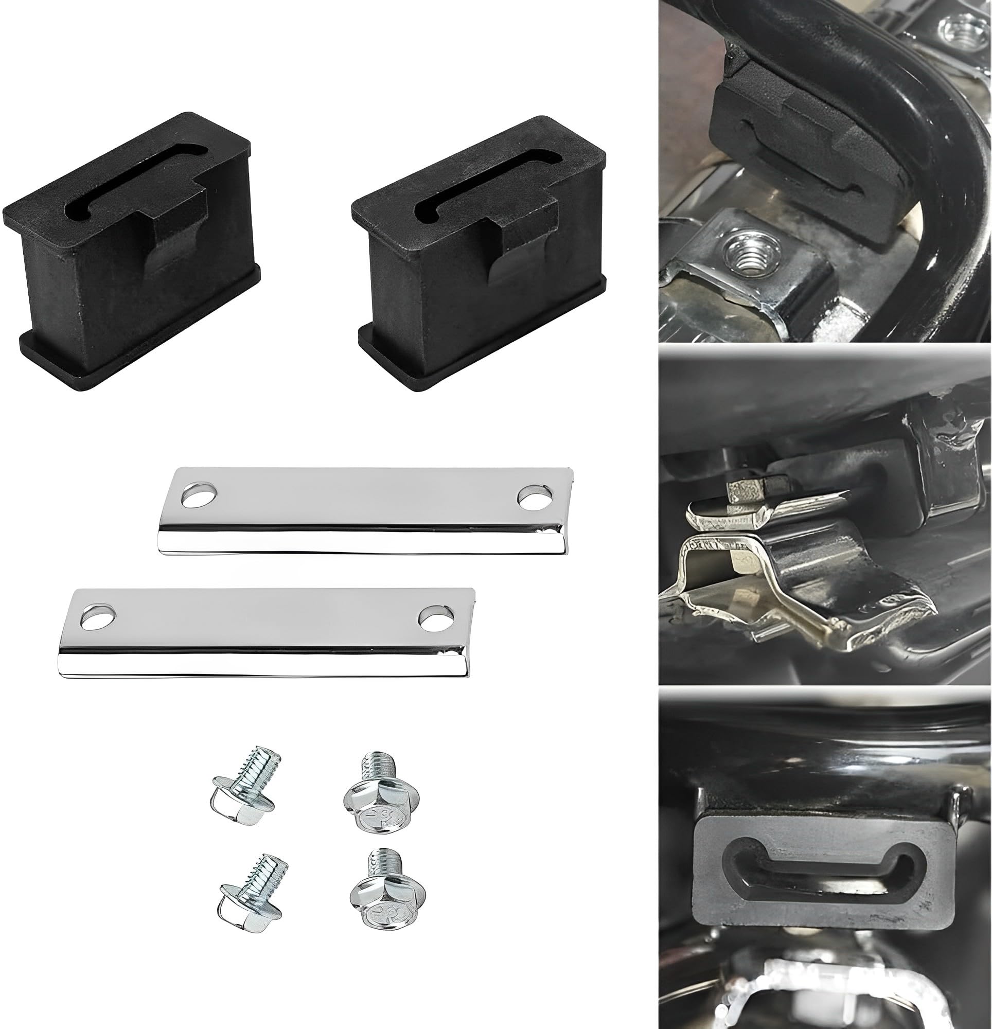 VPZMT rear air cushion muffler bracket side view showing vibration dampening for Harley rides
