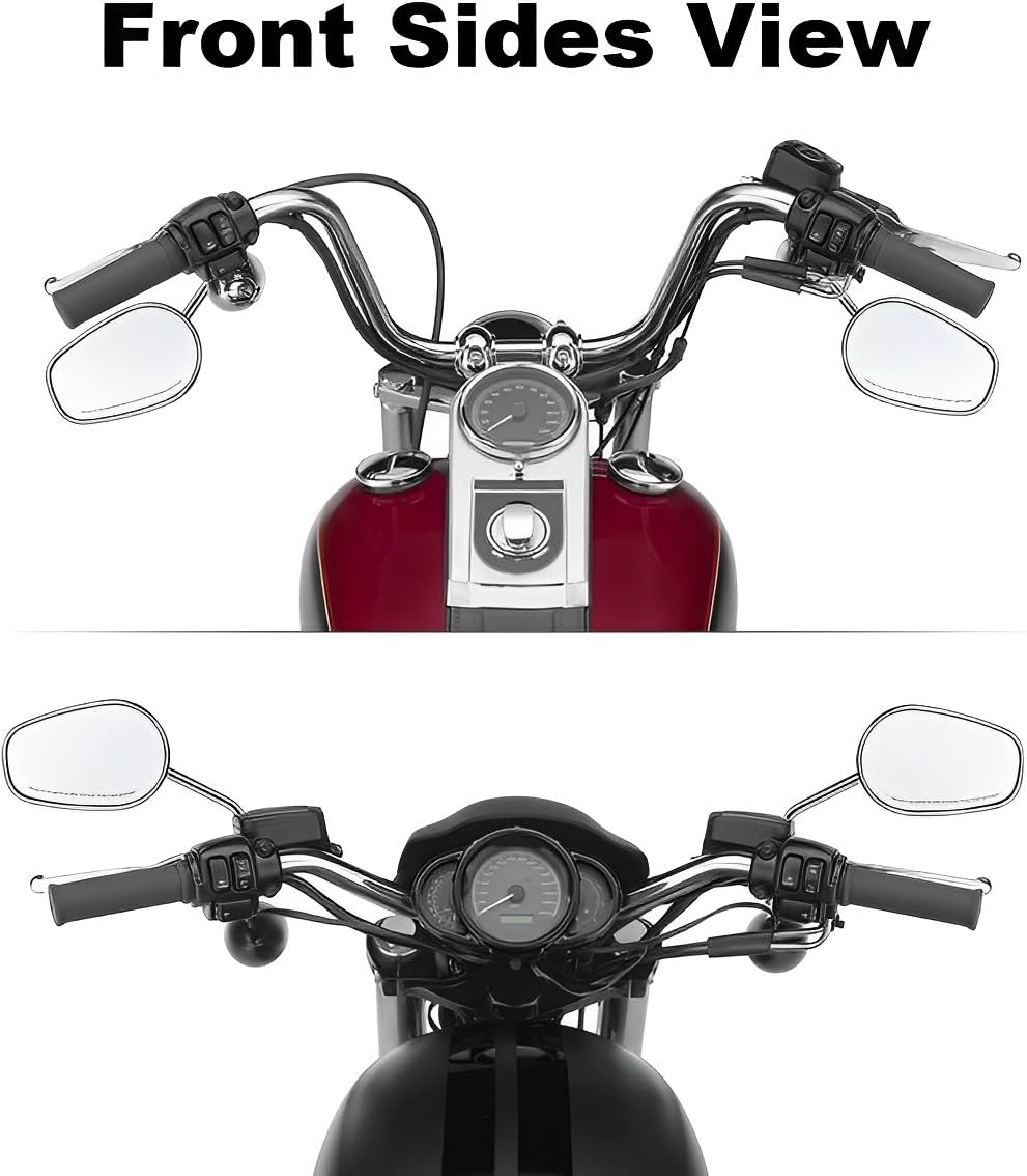 VPZMT chrome teardrop mirrors add sleek style and safety to your bike.