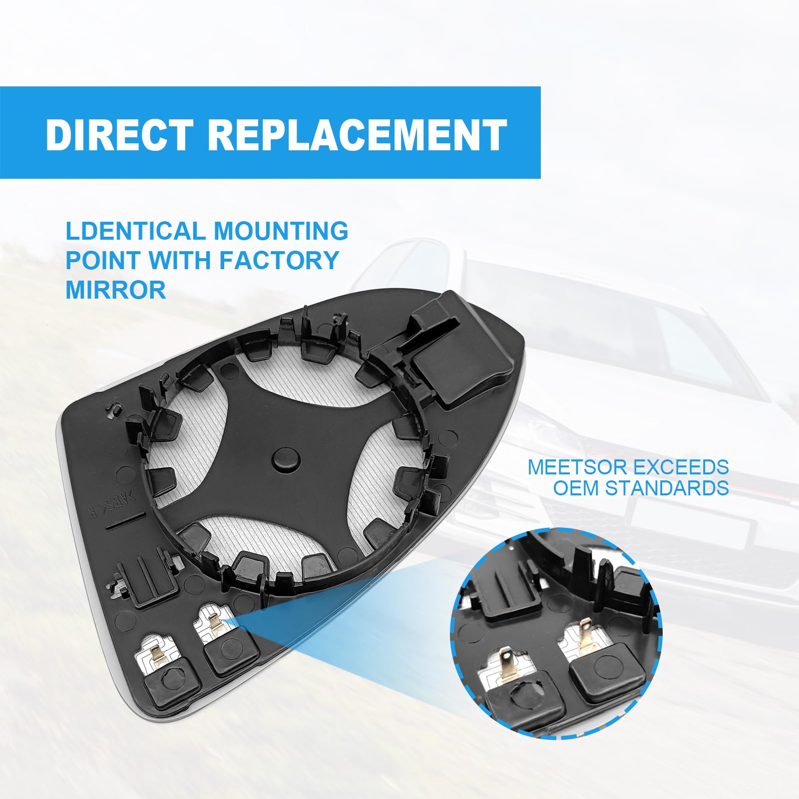 Vrasly direct-fit mounting point illustration for easy installation.
