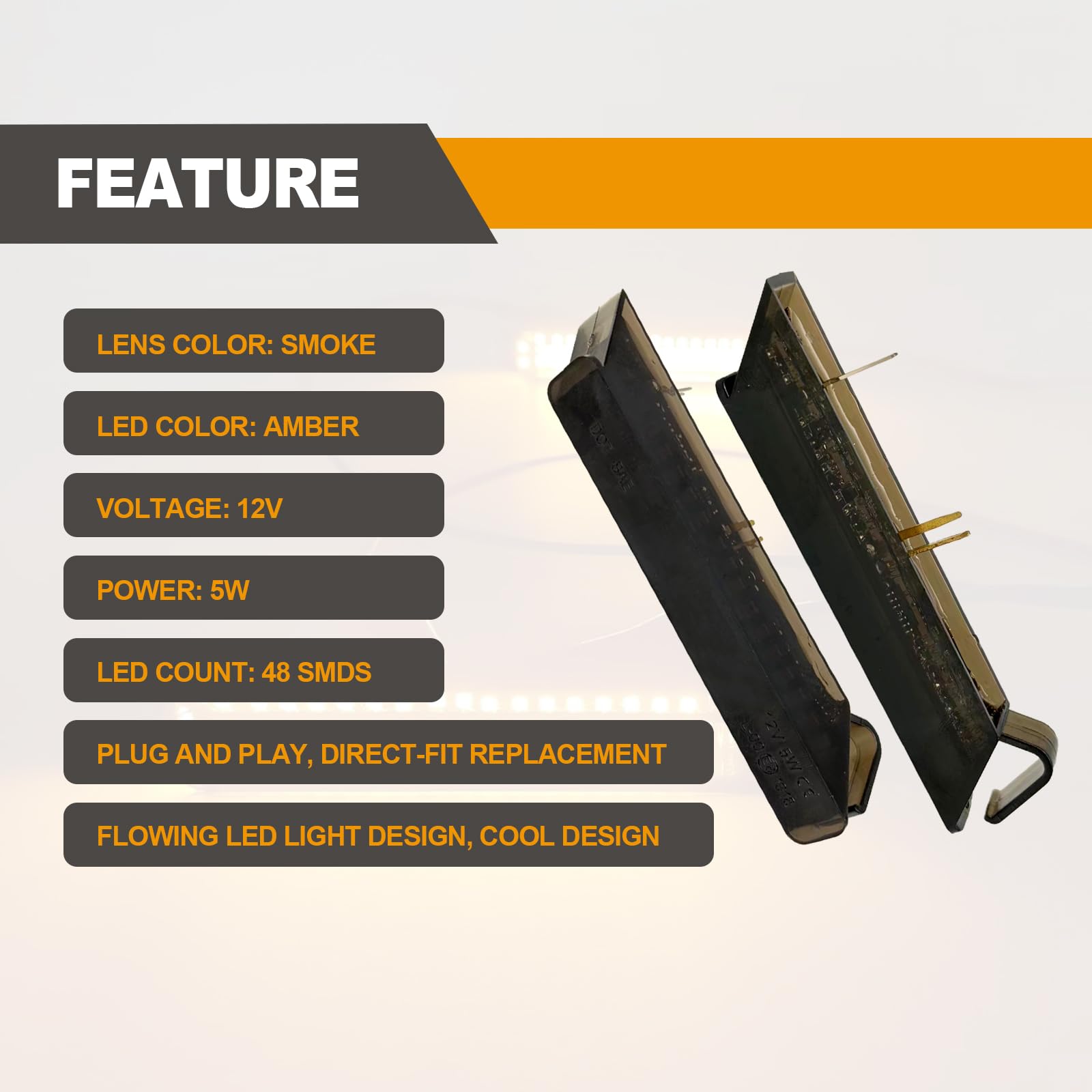 Vrasly IP67 weatherproof LED mirror signals resist rain and car washes.