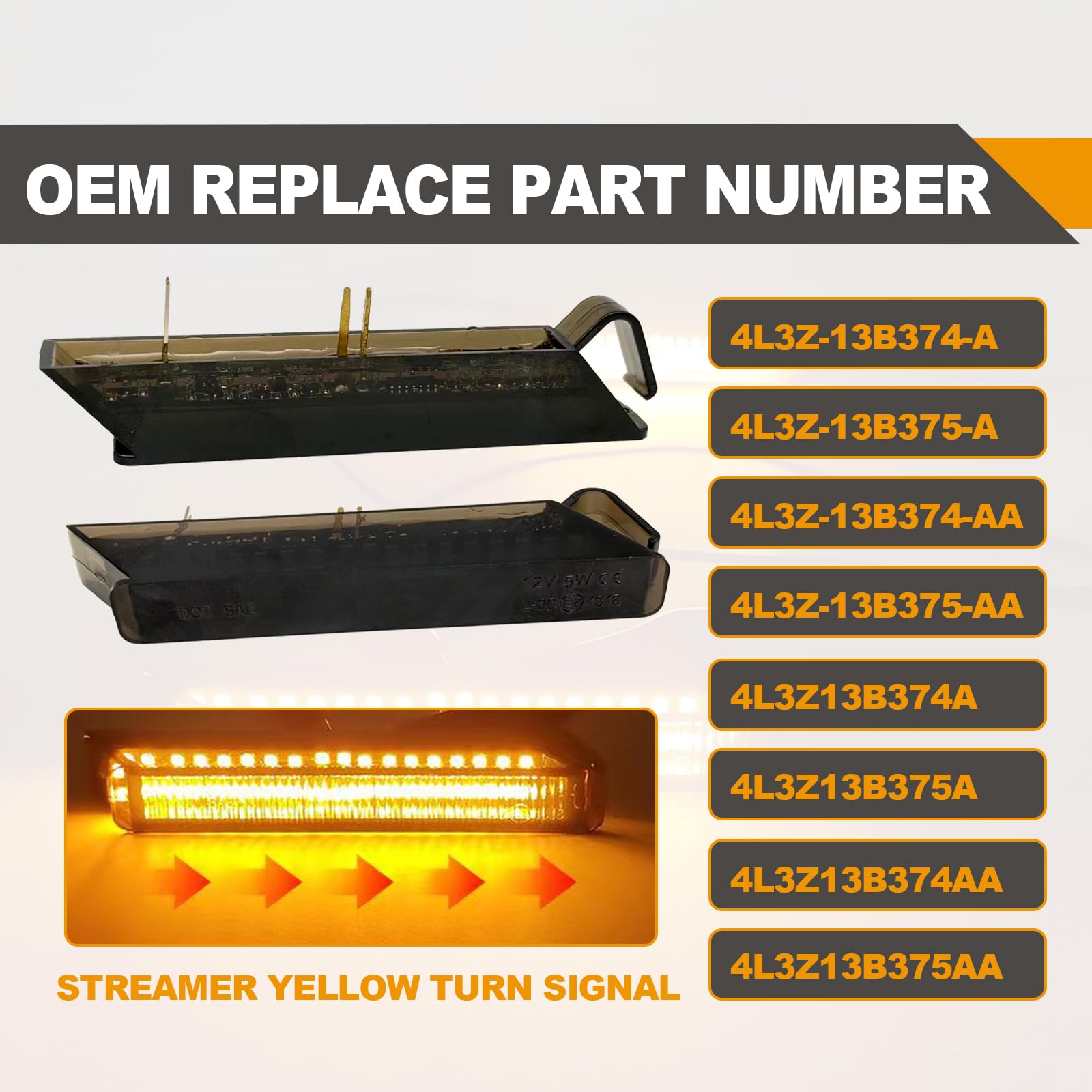 Vrasly Expedition mirror signal with amber flow for night visibility.