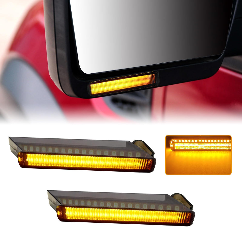 Vrasly sequential LED side mirror light for Ford F-150, amber signal.