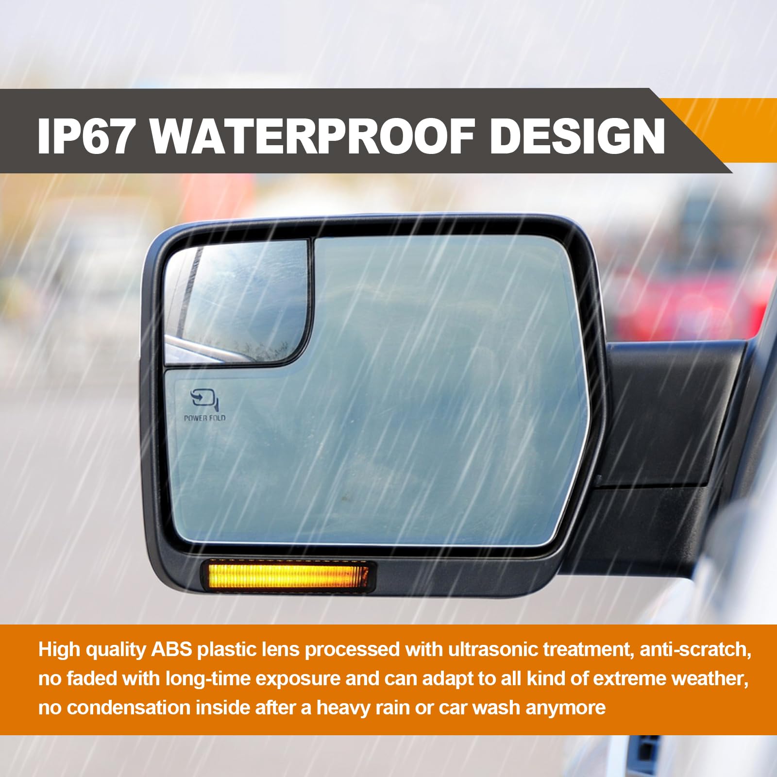 Vrasly Lincoln Mark LT mirror signal with smoked lens for OEM-like fit.