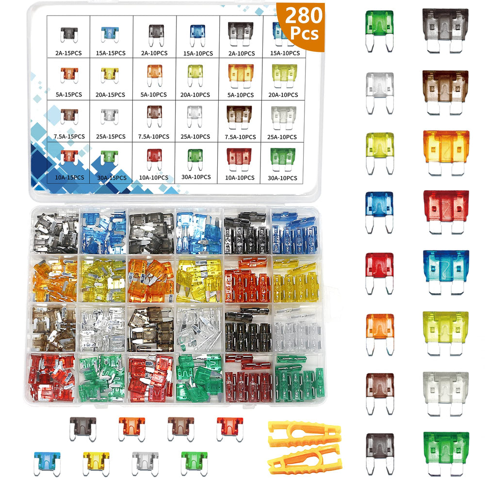 Vrupin 282pcs car fuses kit packaging organized for quick replacement