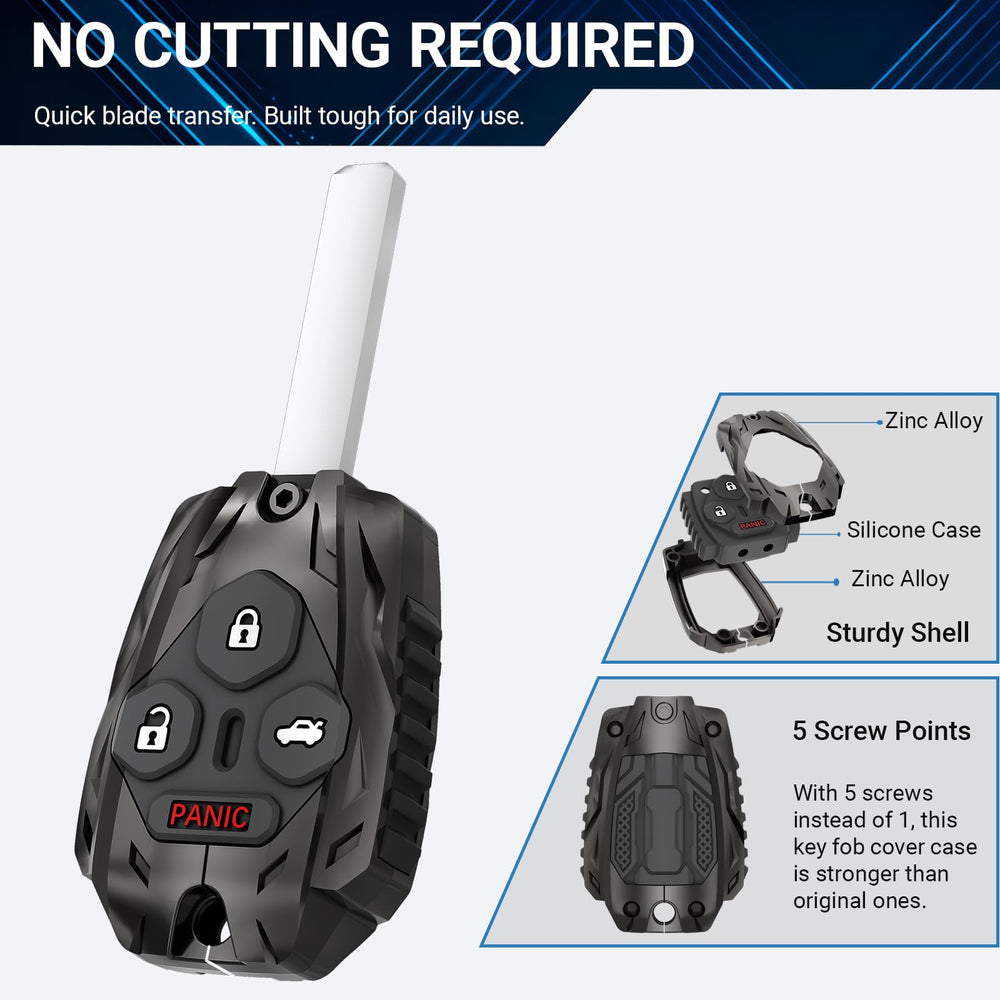 Vruwcey upgraded fob case with five-screw design for stronger durability.