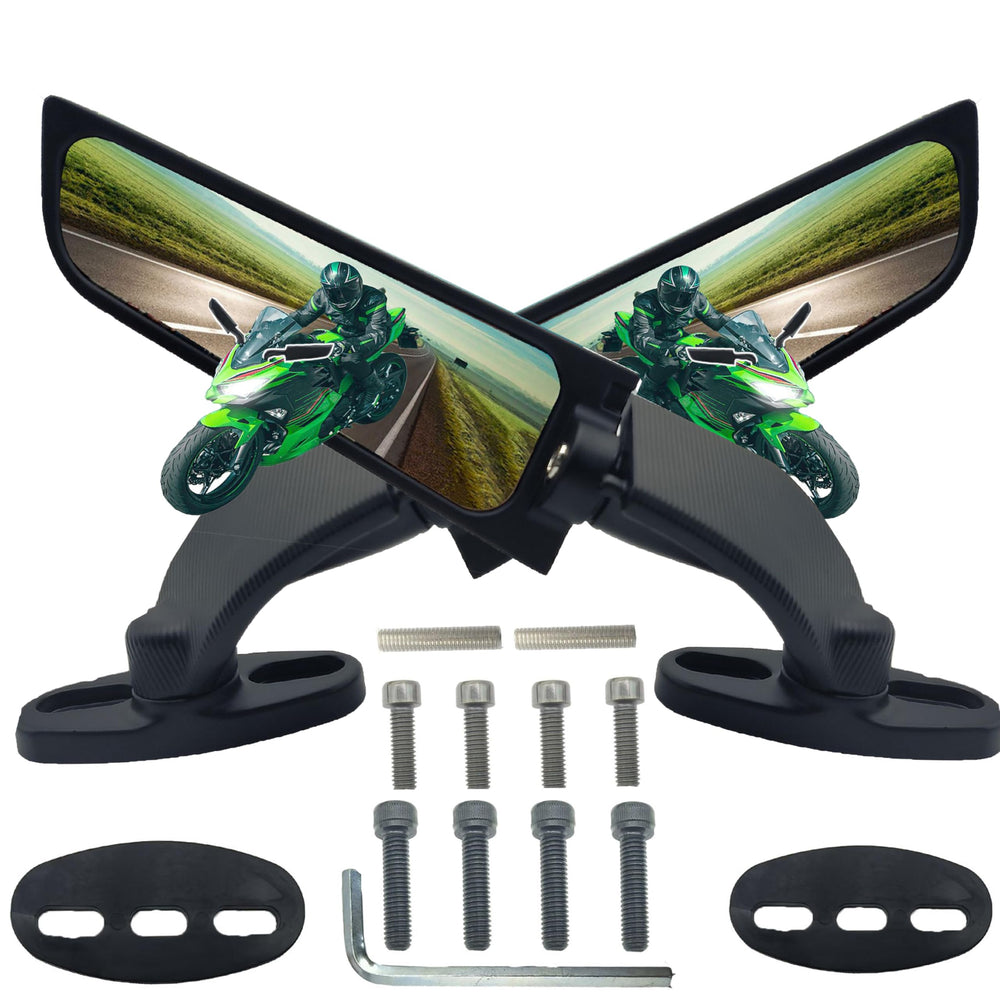 VRWEARE large wing mirror for Ninja 300-400 widens rear visibility for safer riding