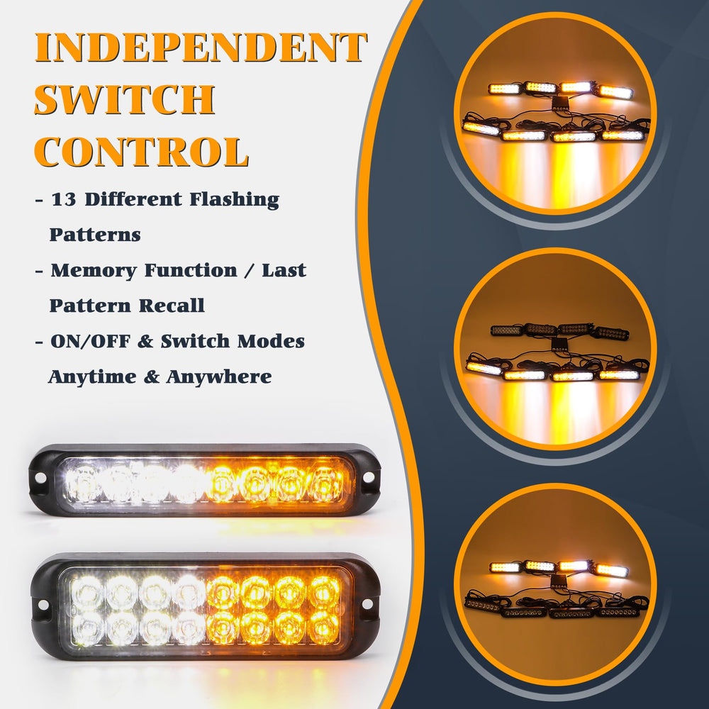 V-SEK amber white strobe 16-LED module increases warning visibility on site.