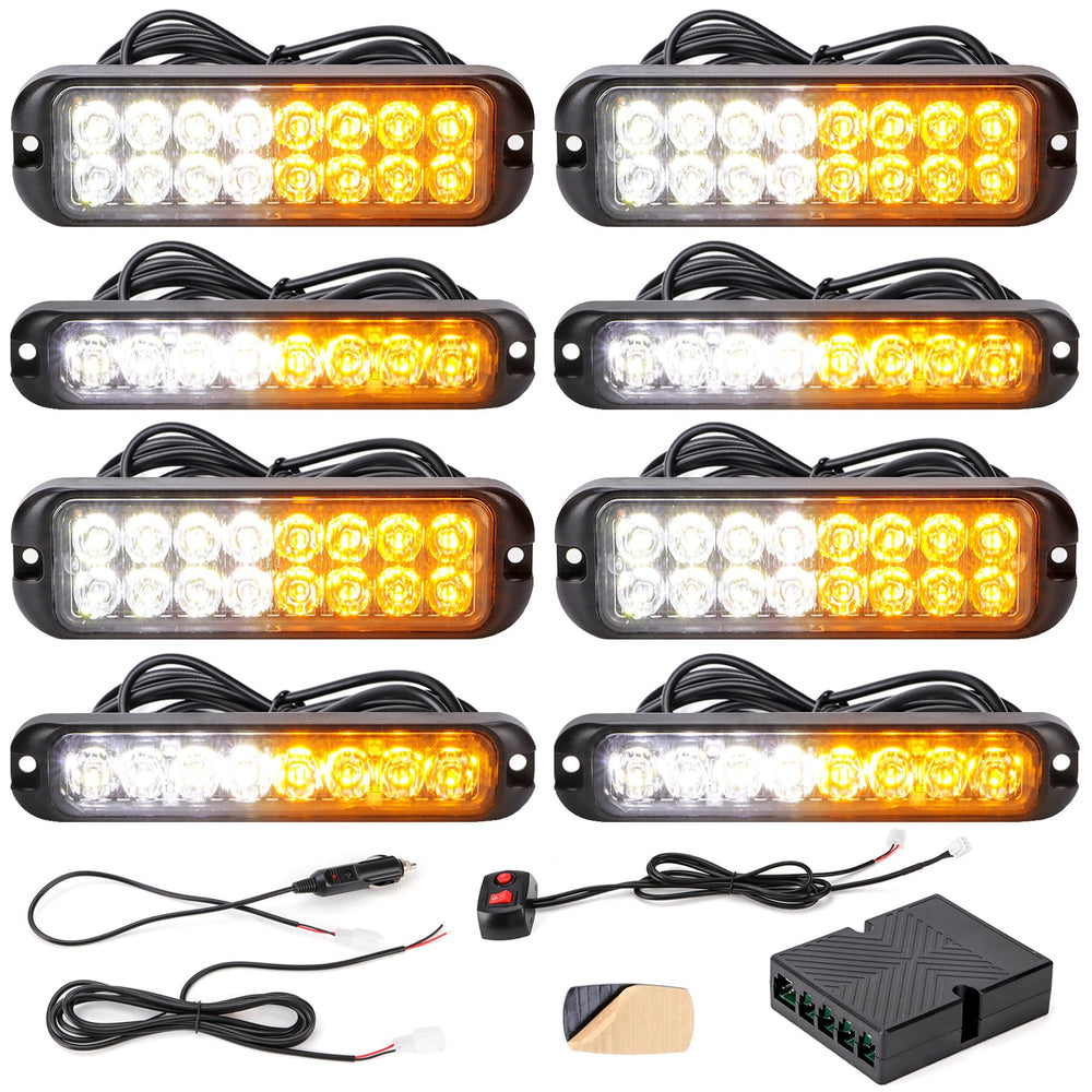 V-SEK amber white strobe 8-LED module boosts daytime visibility for trucks.
