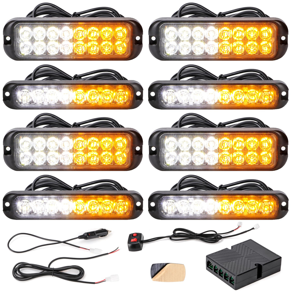V-SEK amber white strobe 8-LED module boosts daytime visibility for trucks.
