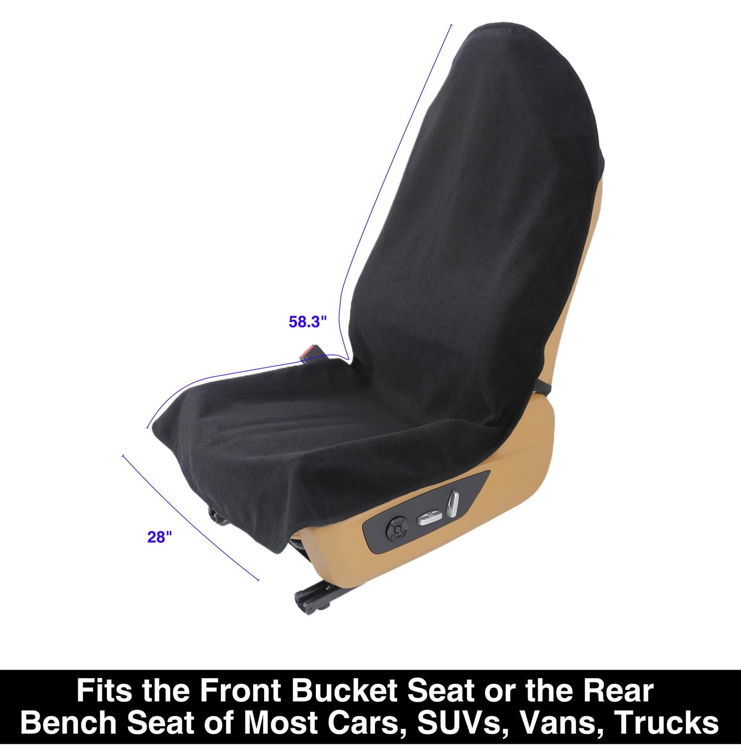 VSHIELD portable seat cover folds compactly for storage in a glove box
