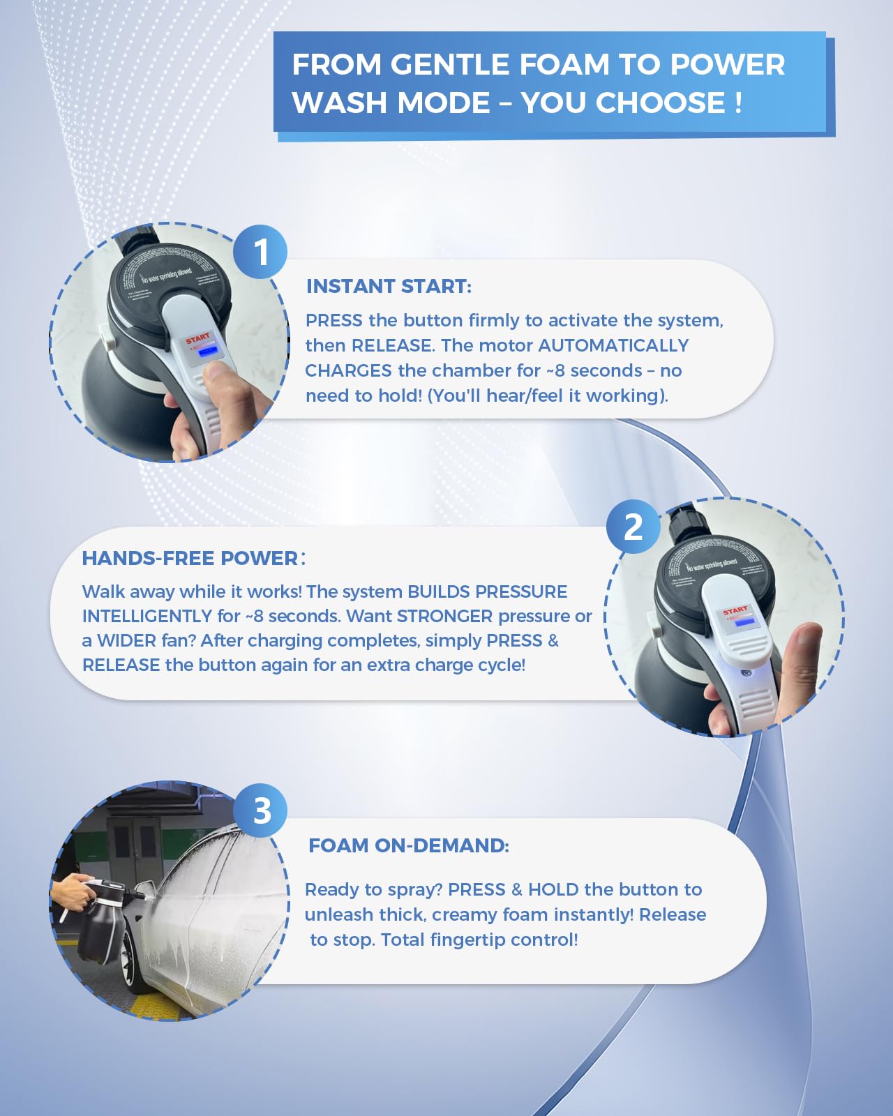 VSSOC multi surface wash demonstrates use on vehicles and outdoor surfaces.