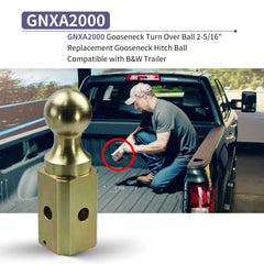 Vsttar GNXA2000 ball dimensions highlight 2-5/16 inch base compatibility