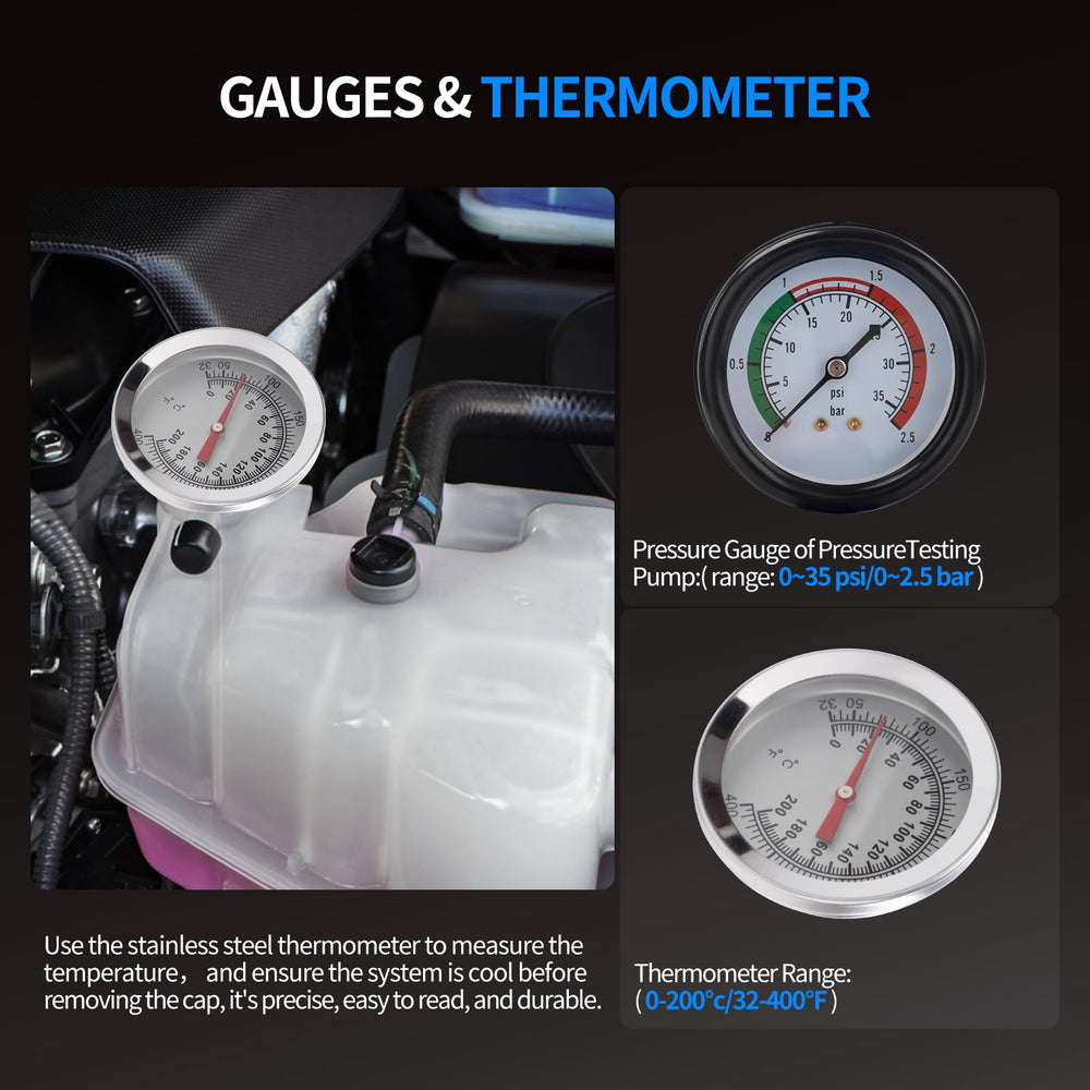 VTG VOGTEN 18-piece kit in-use demonstrates leak testing process.