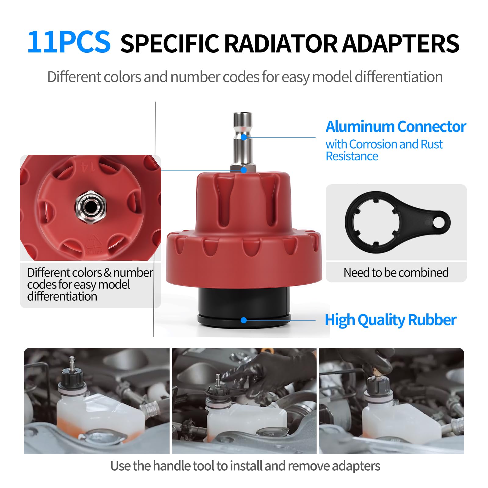 VTG VOGTEN radiator cap test connectors for quick seal checks