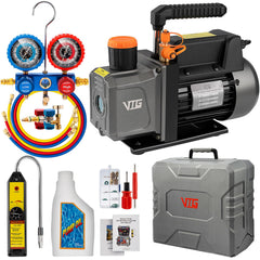 VTG VOGTEN vacuum pump and gauge set for efficient HVAC evacuations.