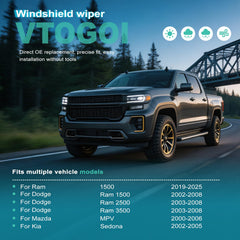 VTOGOI wiper blades use natural rubber for a clean, streak-free visibility.