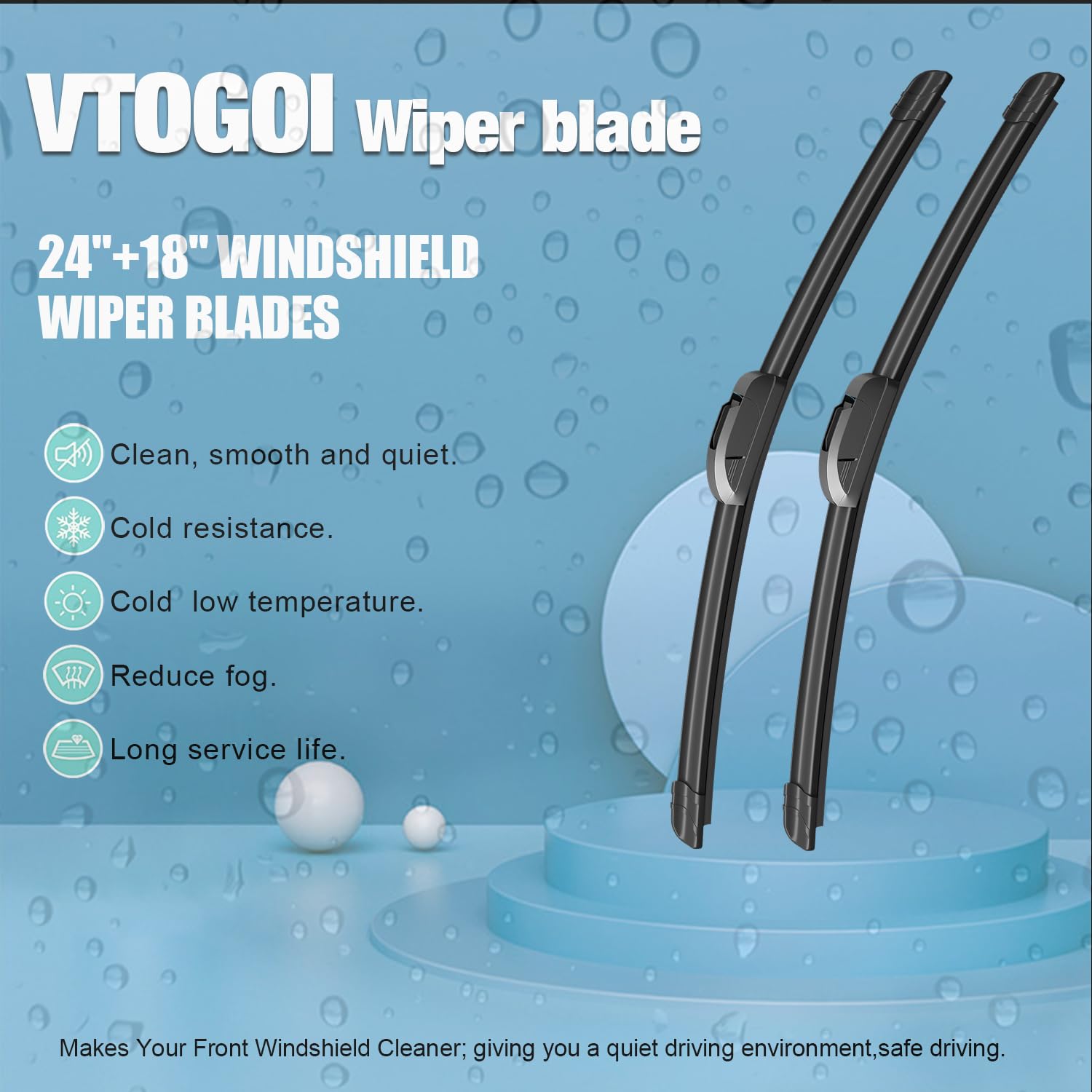 VTOGOI OEM windshield wiper 18-front ensuring smooth wipes on mid-size windows