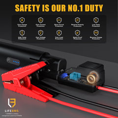 VTOMAN jumper cable boost button illustrating force start capability for low voltage