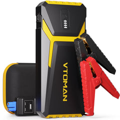 VTOMAN V10 Pro jump starter, front view, reliable roadside power in emergencies.