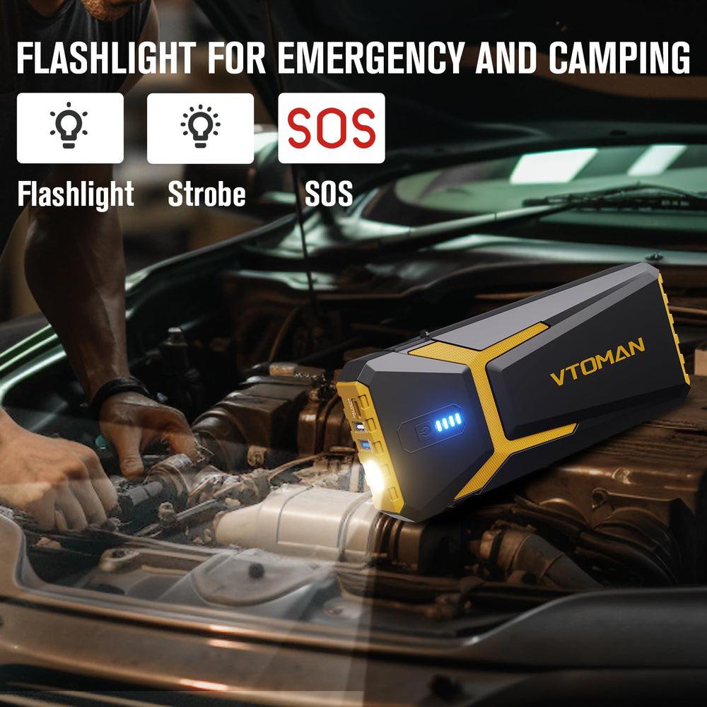 VTOMAN V10 Pro USB-C and DC outputs to power devices on the go.