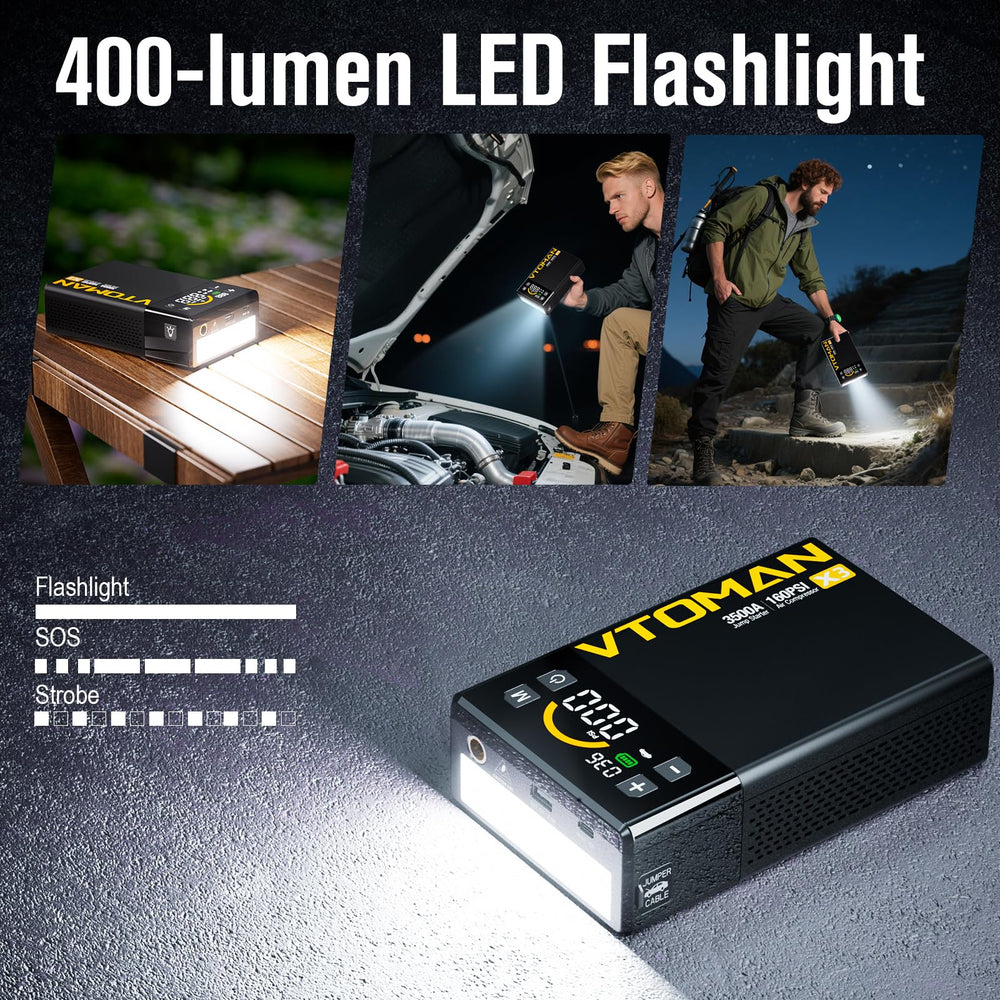 VTOMAN X3 complete kit supports roadside tasks and emergencies