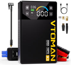 VTOMAN X3 jump starter with digital display for quick status checks