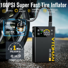 VTOMAN X3 tire pressure monitoring helps reach target PSI safely
