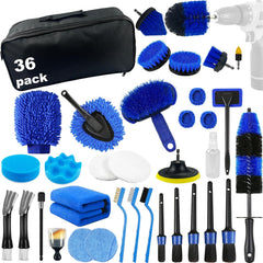 VTSHENY car detailing kit 36pcs for comprehensive interior and exterior cleaning.
