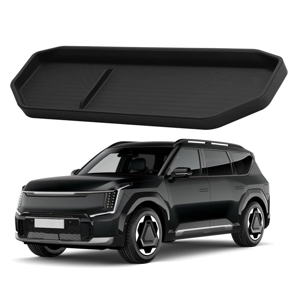 VTVWNM behind-screen storage for EV9 keeps sunglasses within easy reach.