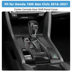 VTVWNM carbon-fiber center-console panel cover boosts durability and sport vibe in Civic.