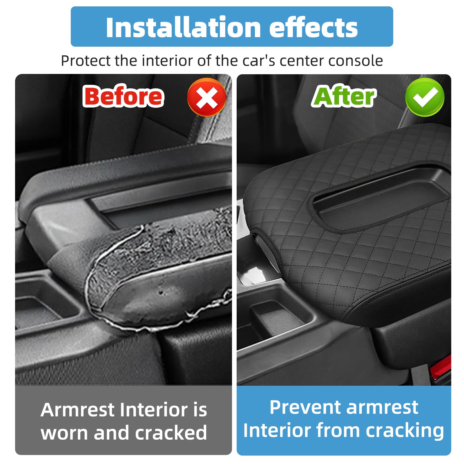 VTVWNM armrest cover installs easily with two anti-slip bands and no tools.
