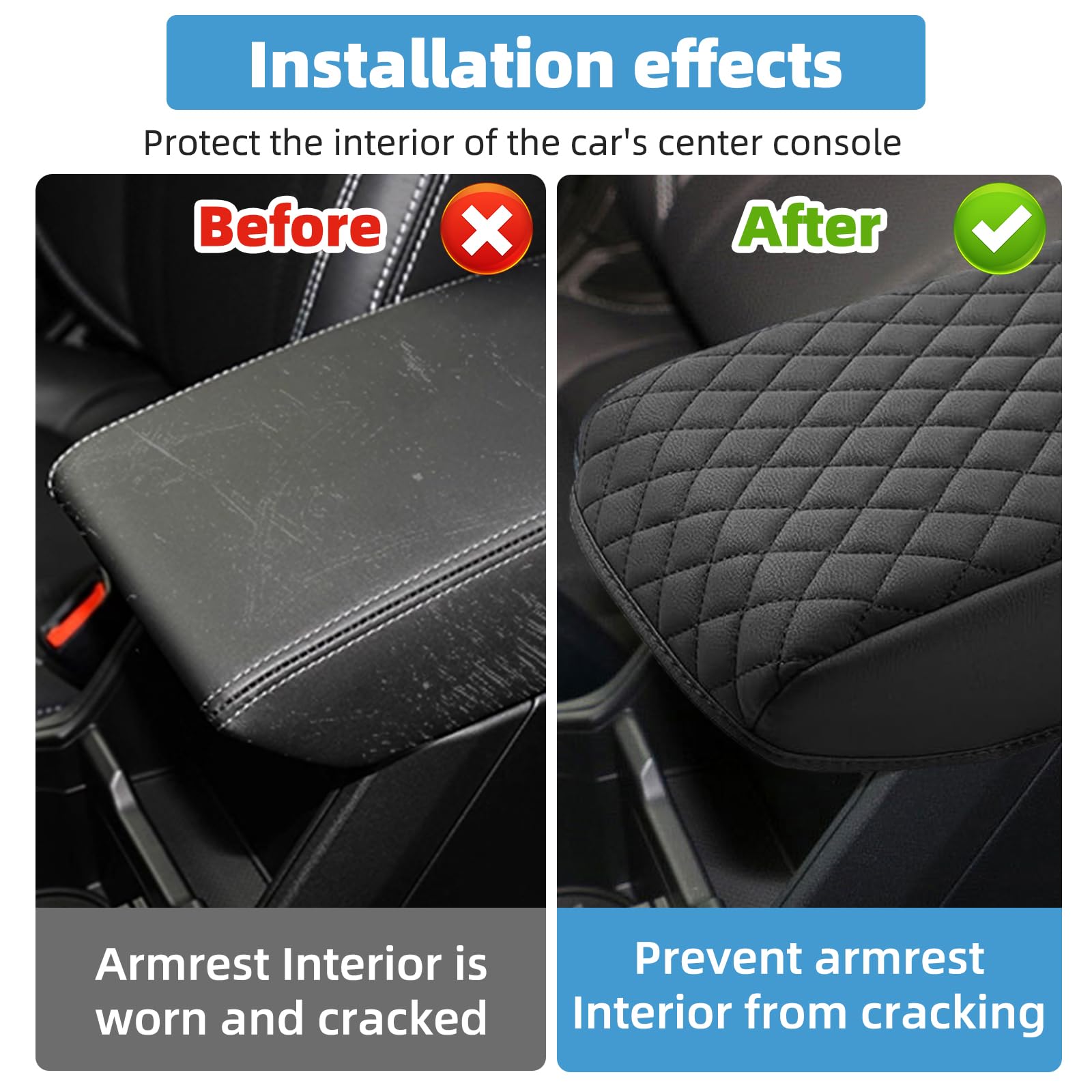 VTVWNM center console cover close-up highlights durable stitching and dust resistance for Forester.