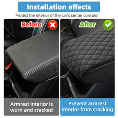 VTVWNM center console cover close-up highlights durable stitching and dust resistance for Forester.