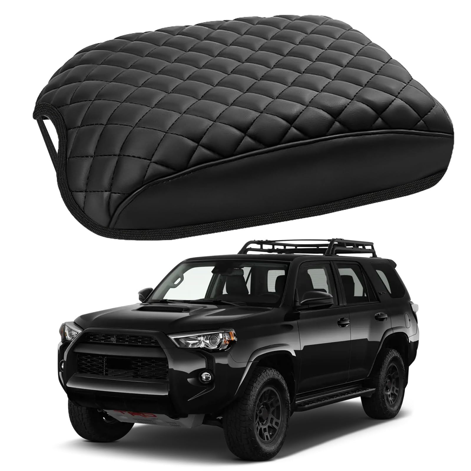 VTVWNM center console armrest cover with leather embroidery protects the armrest and elevates style