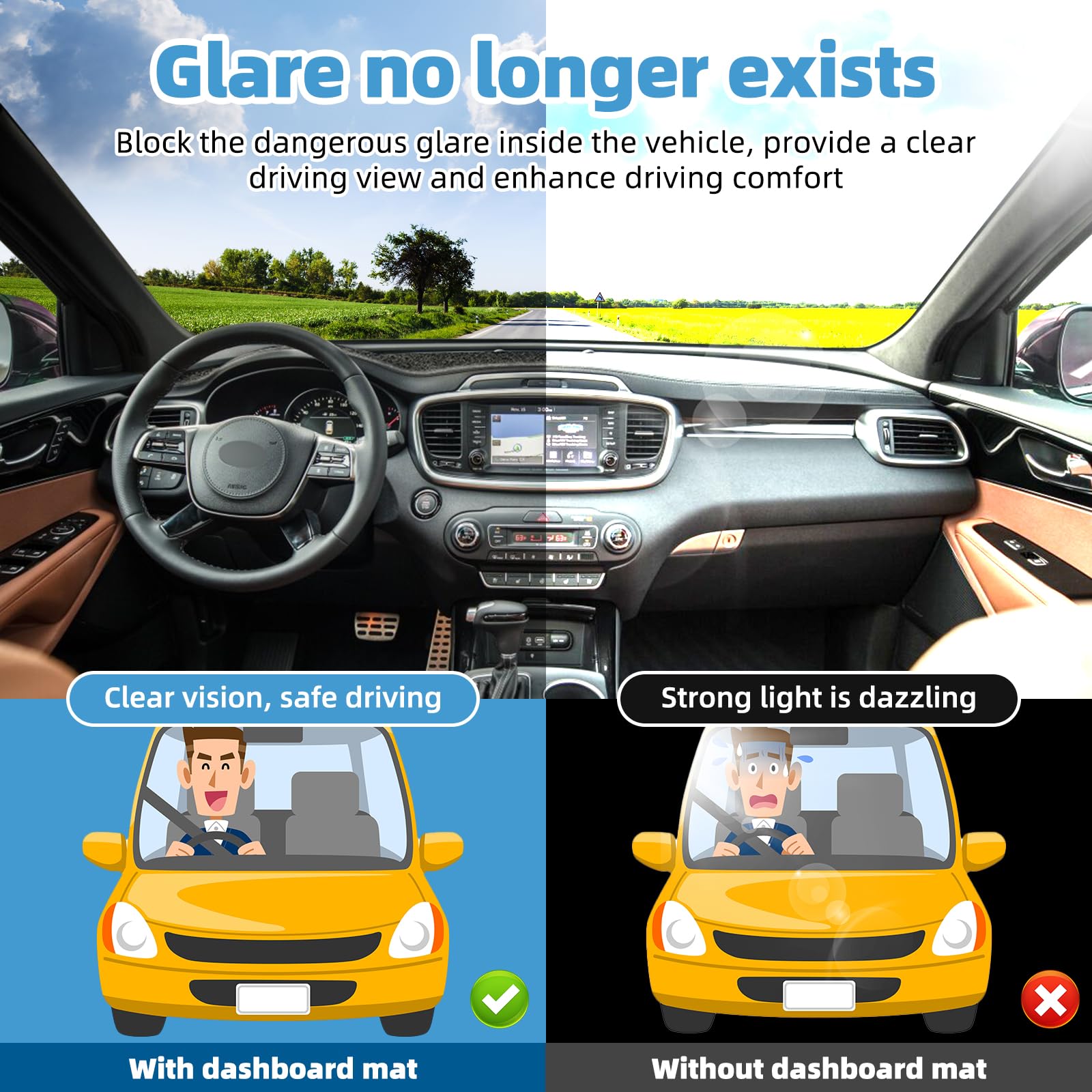 Three-layer construction adds heat insulation to shield the dash from sun exposure