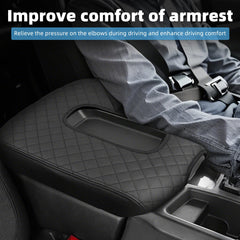 VTVWNM leather armrest cover with embroidery adds luxury and wear resistance.